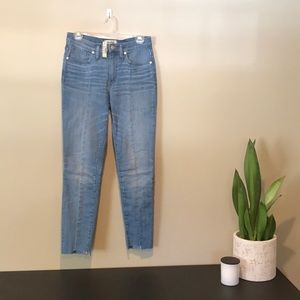9” High Rise Skinny Jeans: Seamed Step-Hem